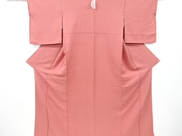 未使用品　花模様織出し一ツ紋色無地着物